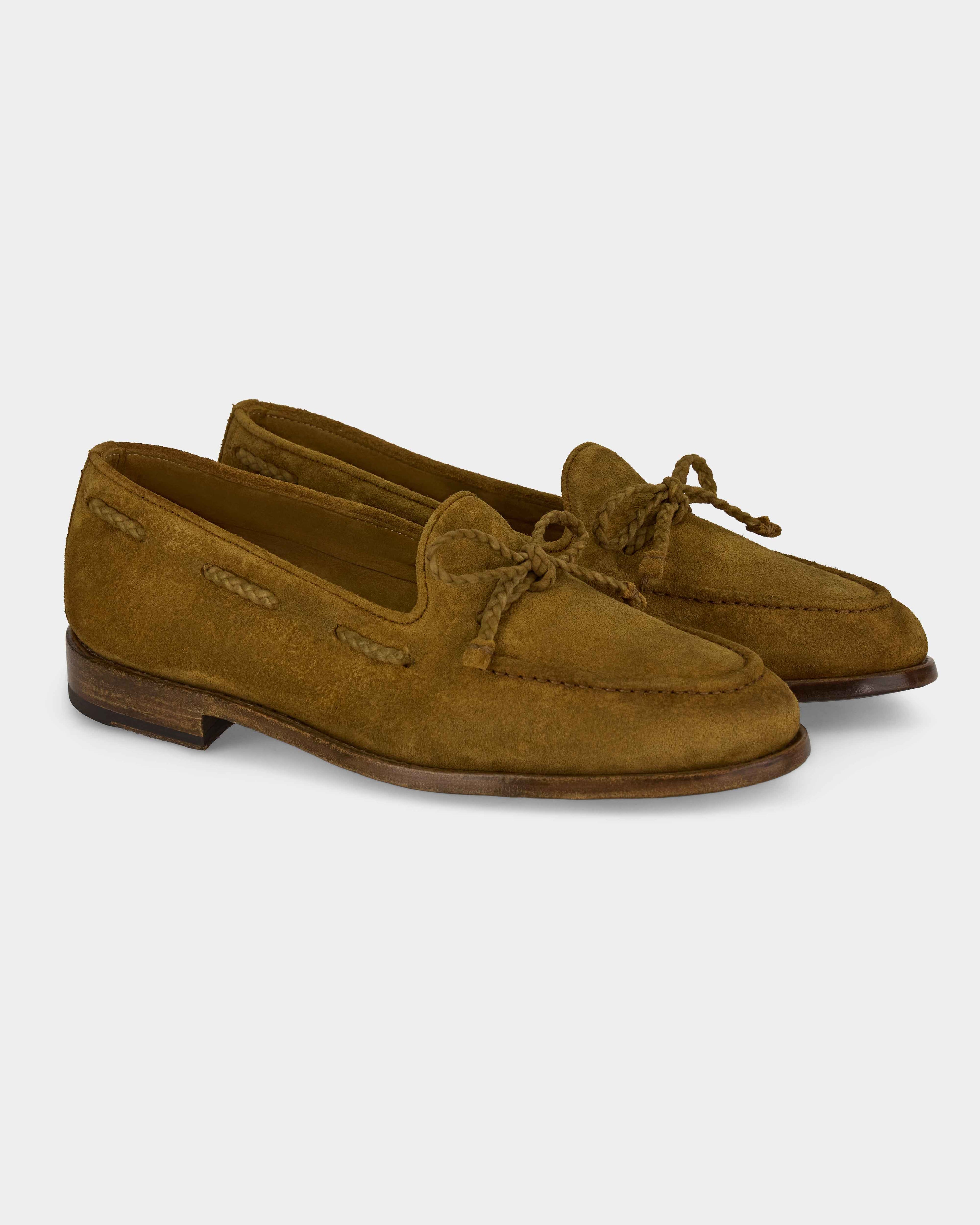 Aristo | Belgian Tassel Loafer – Luxe Beige Washed Suede with Leather Sole & Double Cushioning